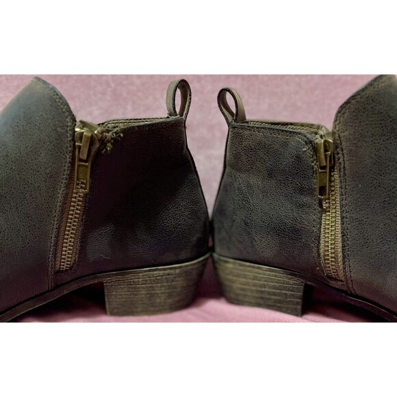 Jessica Cline Sz8 Women Black Double Zipper Ankle Boots - Picture 3 of 10